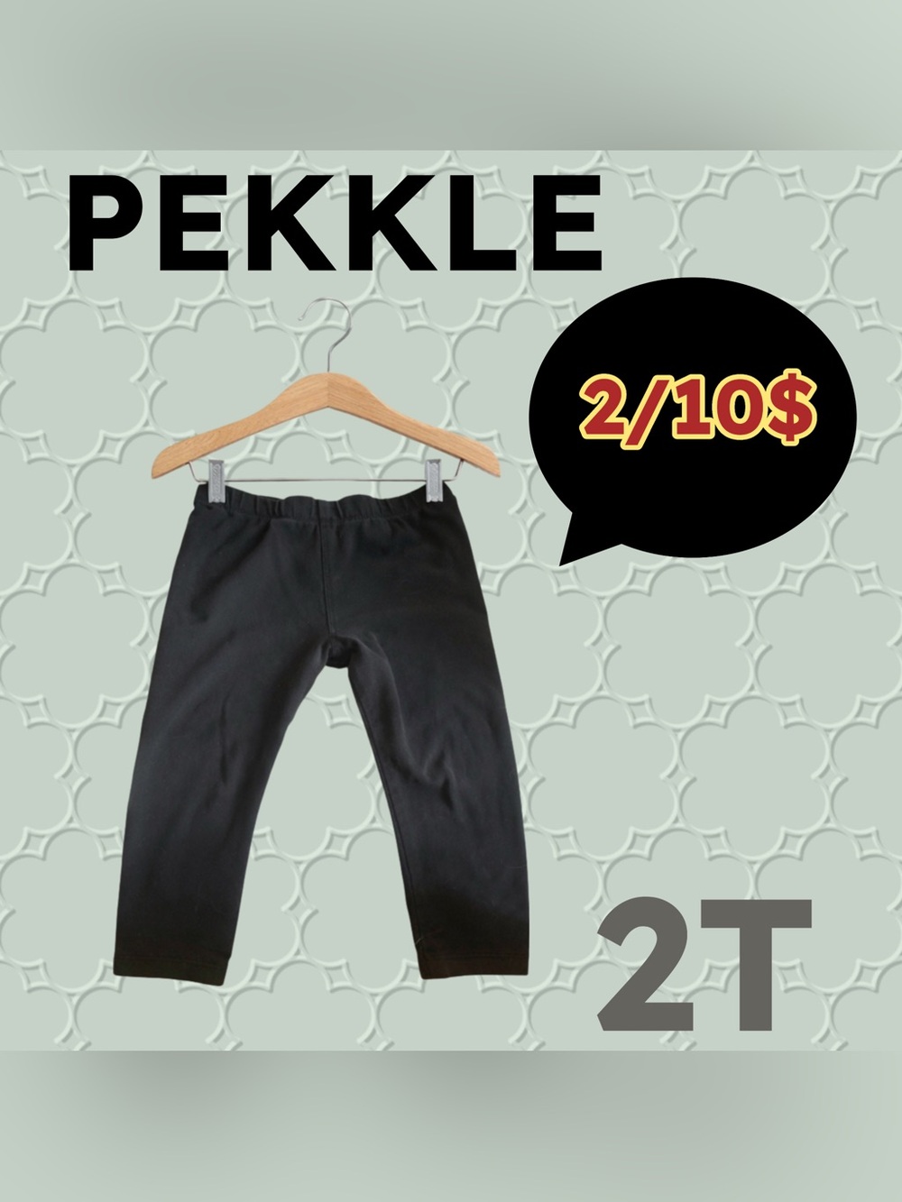 🌈 2/10$ 🇨🇦👍GUC PEKKLE | 2T | Classic Unisex Black Toddler leggings